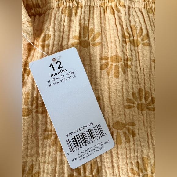 NWT Emily and Oliver | 2 piece Daisy Gauze Sleeveless Romper & Headband set - Picture 7 of 9